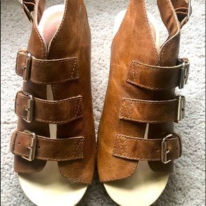 Anthropologie Soles wood sandals 36 brown NEW